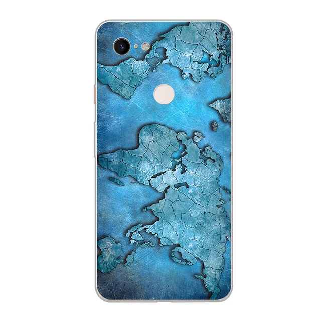 ciciber Funda Case for Google Pixel 5 4 3 2 XL Luxury Map Wanderlust Fashion Vogue Soft Silicone for Google Pixel 4a 3a XL Coque W2358