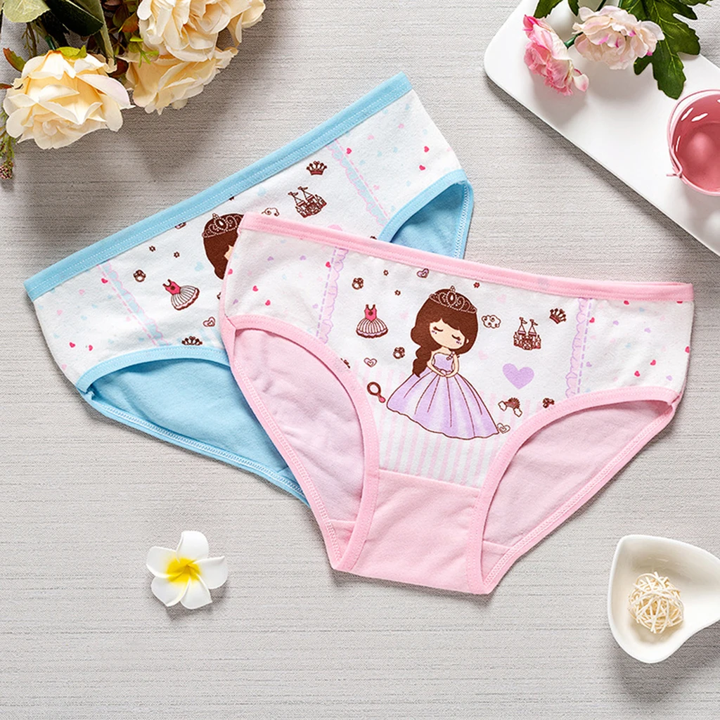 Cute Baby Kids Cartoon Ballet Printed 100% Cotton Panties Briefs Underwear