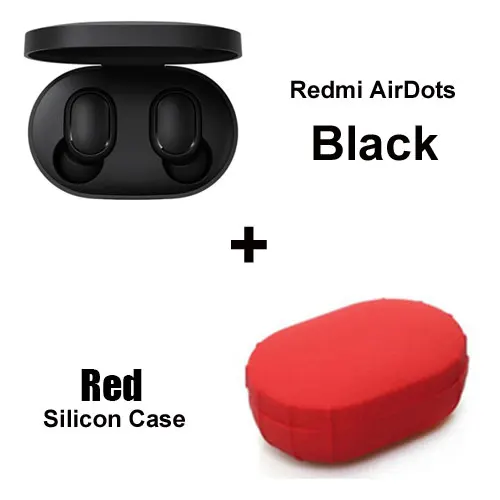 add red case Xiaomi Redmi Airdots TWS Bluetooth 5,0 наушники 12Hous длительный срок службы батареи Смарт сенсорное управление клавишами 4,1g перезаряжаемые наушники - Цвет: add red case