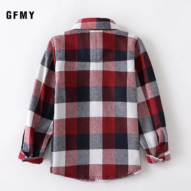 GFMY/ г. Осенняя хлопковая модная детская рубашка в клетку с длинными рукавами От 2 до 14 лет повседневная одежда для больших детей может быть пальто