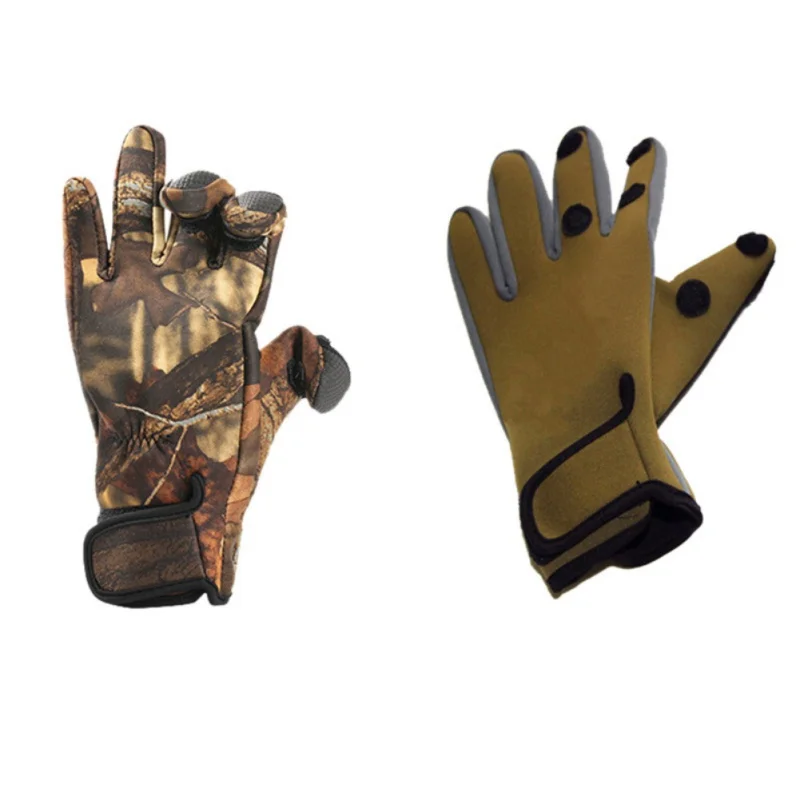 1Pair/Lot Sport Leather Fishing Gloves Men 3 Half-Finger Breathable Anti-Slip Glove Fishing Equipment