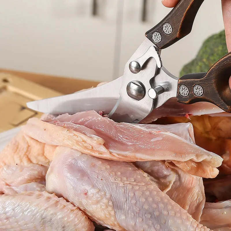 fiskars knife block Multifunctional Stainless Steel Chicken Bone Scissors Sharp Household Kitchen Scissors Fish Bone Chicken Duck Meat Food Scissors knife dividers for drawers