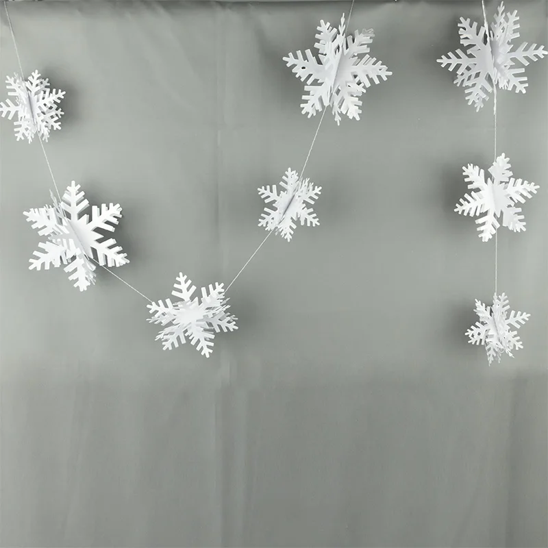 Замороженные вечерние 3D Полые гирлянда из снежинок бумажный баннер на Рождество свадьбу День рождения Pary Deco Рождество год зима настенный