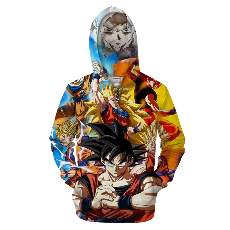 Толстовка на молнии с 3D принтом Dragon Ball для женщин/мужчин, Качественные свитшоты с длинными рукавами, куртка уличная, аниме, куртка с капюшоном на застежке, оверсайз