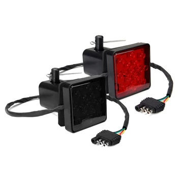 

2 Inch Trailer Truck Hitch Towing Receiver Cover 15 LED Brake Light Lens