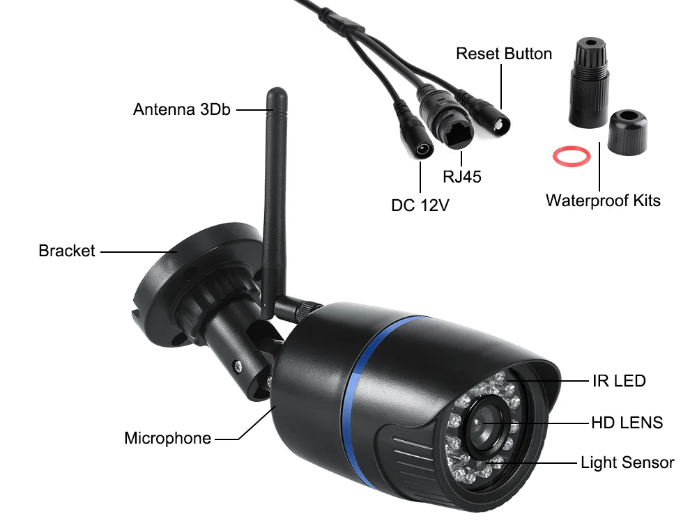 HD 5MP wifi Беспроводная ip-камера 1080P открытый TF слот для карт наблюдения Водонепроницаемый P2P Onvif CCTV Wi-Fi камера IR 20m приложение аудио