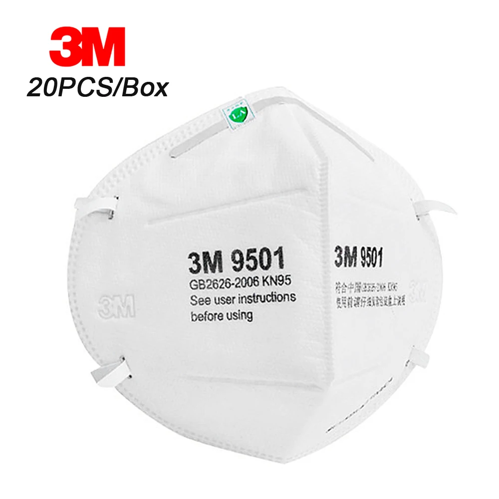 

3M 9501 20pcs KN95 Particulate Respirator Protective Masks Safety Mask PM2.5 Smog Haze Dustproof Pollution Safe Outdoor Sports