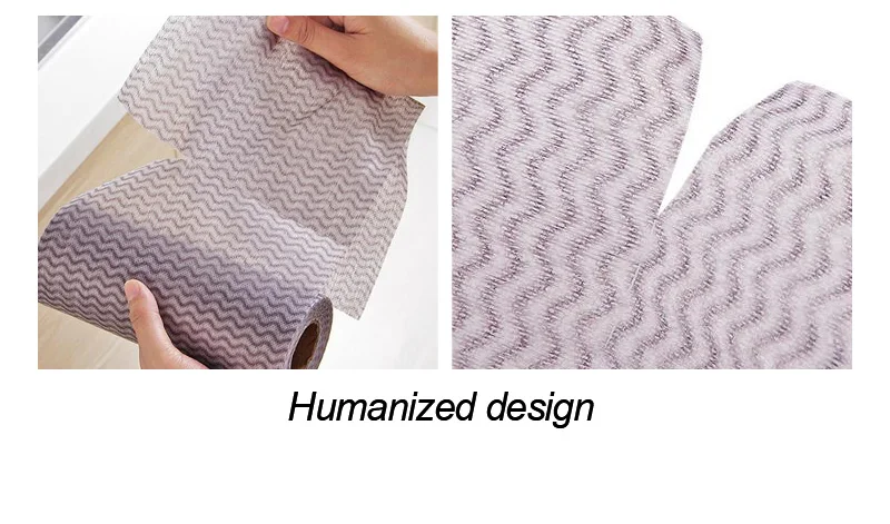 50PCS/Roll Non-woven Kitchen Cleaning Cloth Disposable Eco-friendly Rags Non-stick Oil Absorbent Wipes Kitchen Cleaning Tool