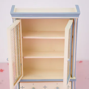 

1/12 Dolls Miniature Furniture Wooden Unpainted Cabinet Bookshelf for Dollhouse