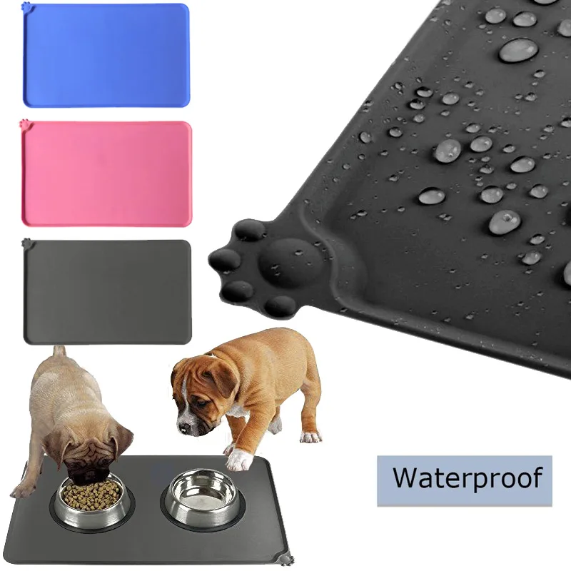 

Puppy Feeding Mat Pet Feed Placemat Dog Food Pad Pee Pads Cat Cute 47*30cm Silicone Bowl Feeder Bed Dish Water
