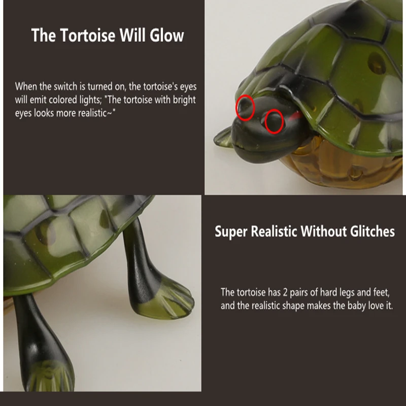 Simulation Swing Walk Remote Control Turtle Anti-wear Tires Eye Lights Early Learning Cognition Realistic Form Electric RC Toys 3