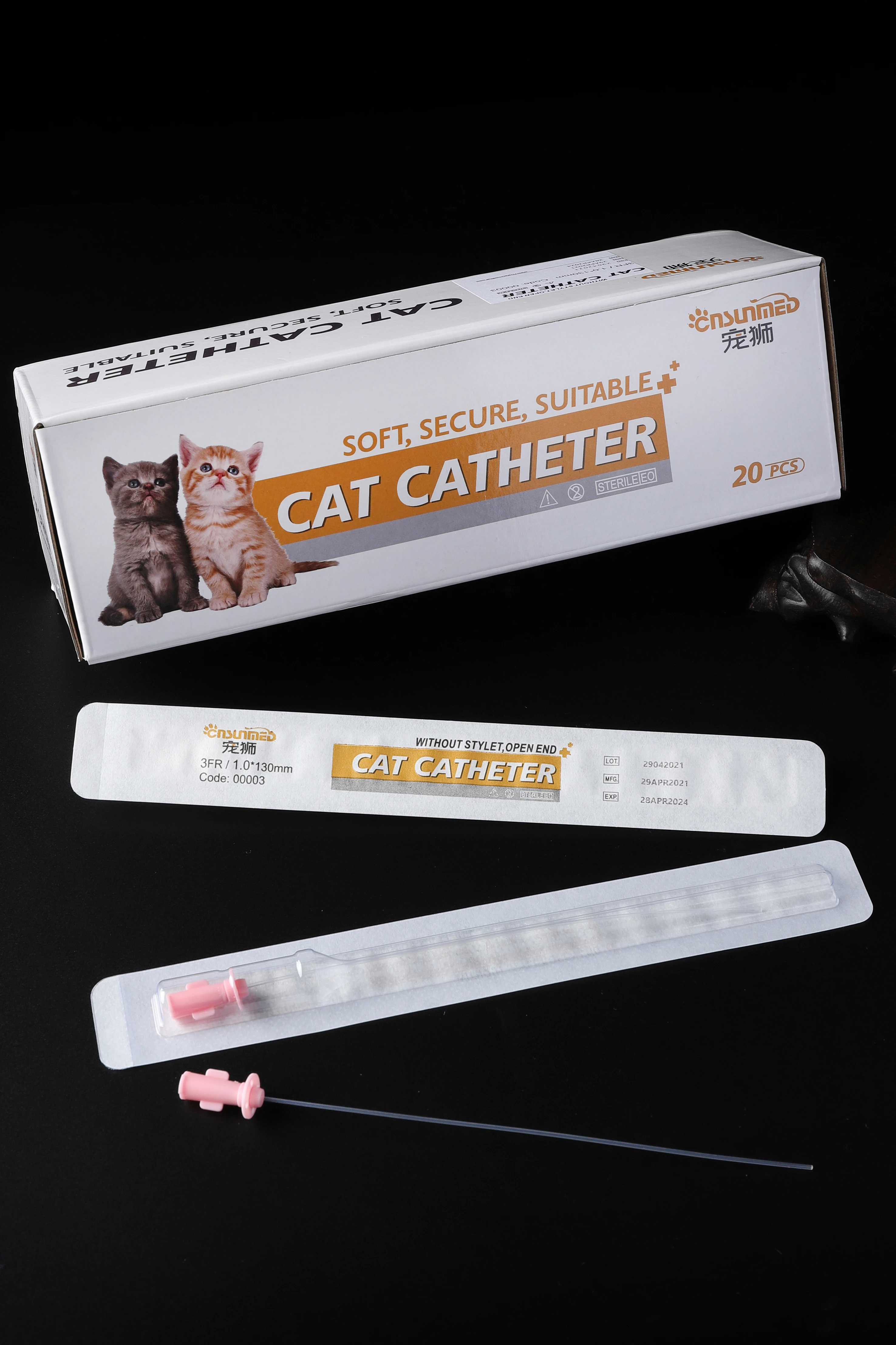 Cat Catheter Without Stylet Open End Urinary Sterile Pet 3FR 4FR