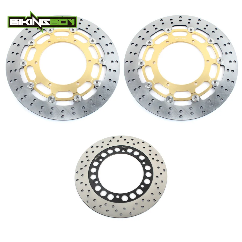Round Gold BIKINGBOY для YAMAHA MT-01 1670 1670CC 2005 2006 05 06 Круглый/волнистый полный комплект передние задние тормозные диски роторы - Цвет: Round Gold