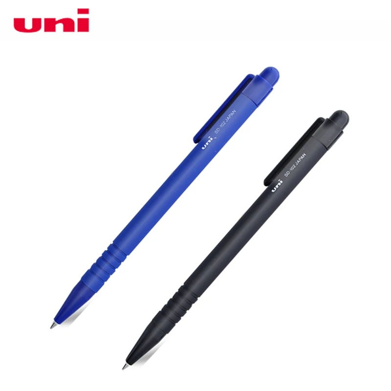 Шариковая ручка UNI, 6 шт., 0,7 мм, SD-102, для студентов, с шариковой ручкой, для нажатия на масляную ручку, удобная резиновая ручка, нескользящая ручка