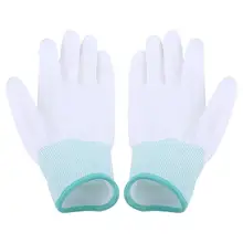 1 paar Anti Statische Gleitschutz Handschuh PU Beschichtet Finger Teil Saubere Handschuhe Gestrickte Anti Statische Handschuh für PC Computer Telefon reparatur S-L