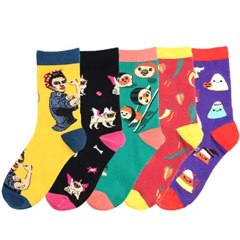 

[SOPLCAALCK]Novelty Harajuku Funny Socks Women Japanese Sushi Chili Pattern Cute Socks Lovely Jacquard Crew Calcetines Mujer Sox