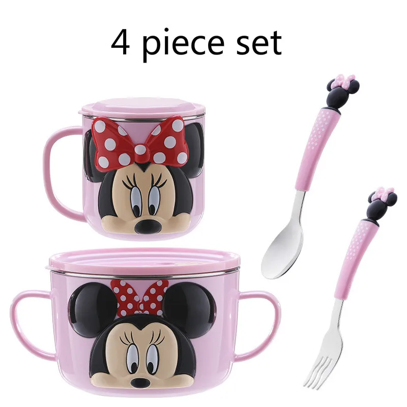Disney детская посуда, учебные палочки для еды, ложка, чашка, набор, ледяная романтика, набор из четырех предметов, детские столовые приборы, детские столовые приборы - Цвет: 5