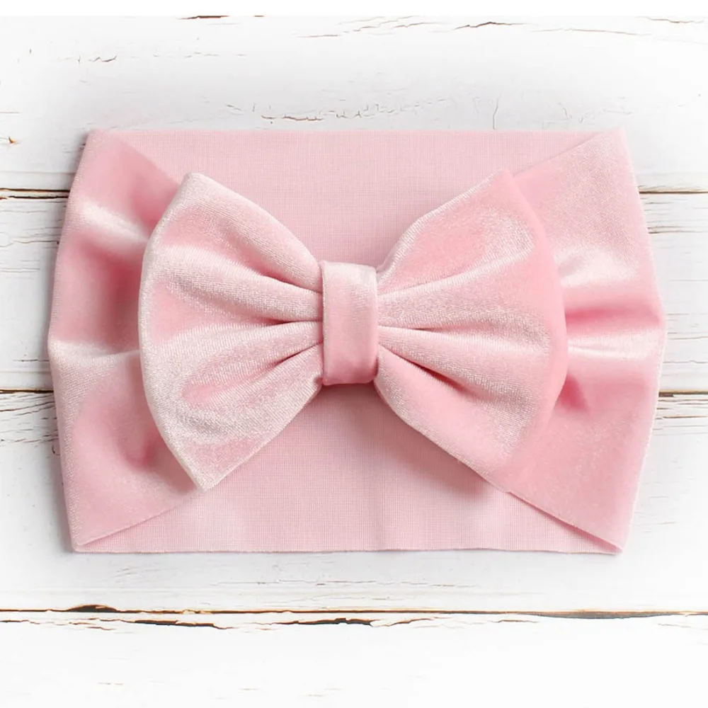 Bulk 24pc/lot Newborn Velvet Hair Bow Headband,kids girls Wide Turban Headbands Baby Head wraps gift Christmas hair accessories