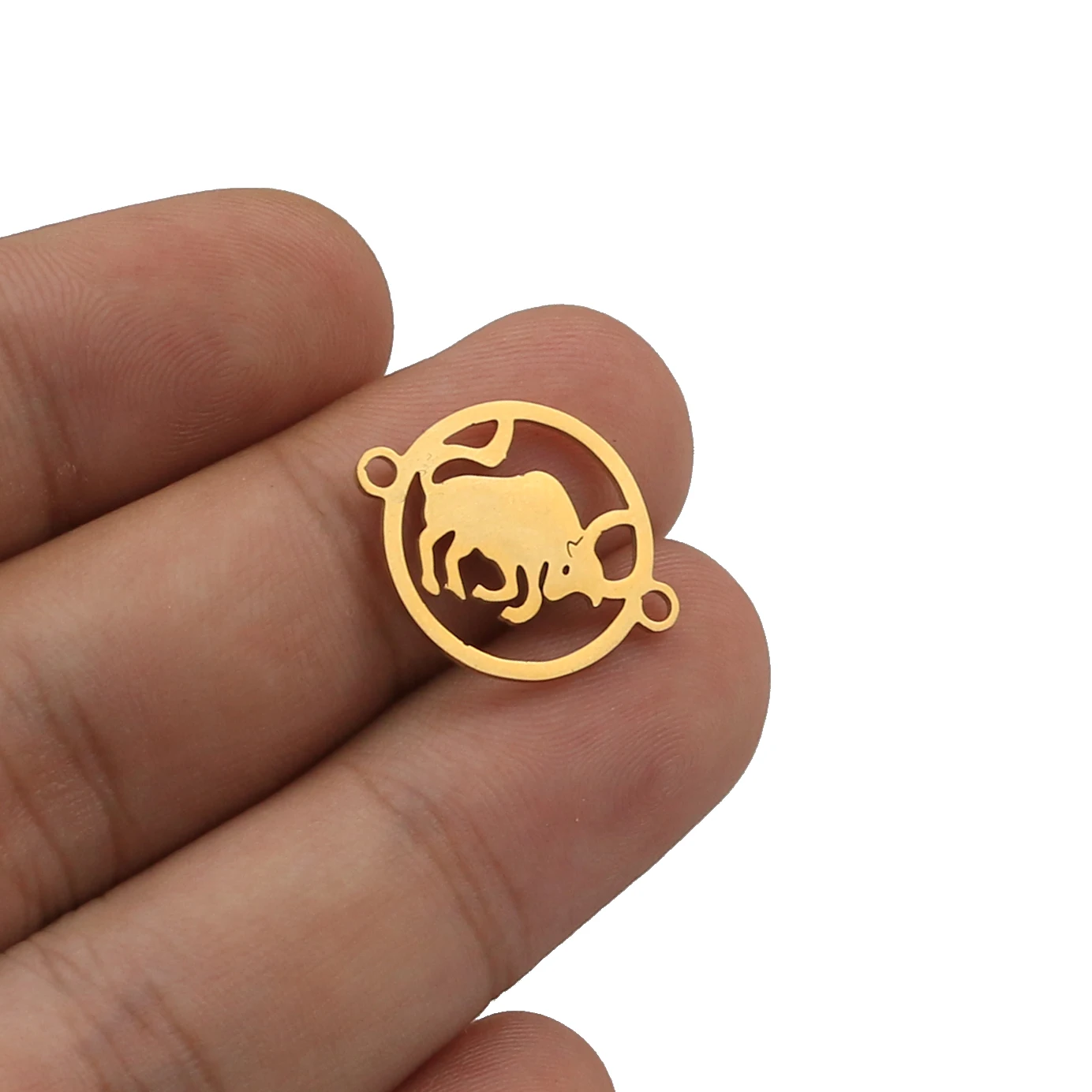 Gold taurus 5 шт./лот из нержавеющей стали 12 созвездий Подвески подходят шарм для соединения браслета браслет ожерелье для ювелирные украшения сделай сам изготовление - Цвет: Gold taurus