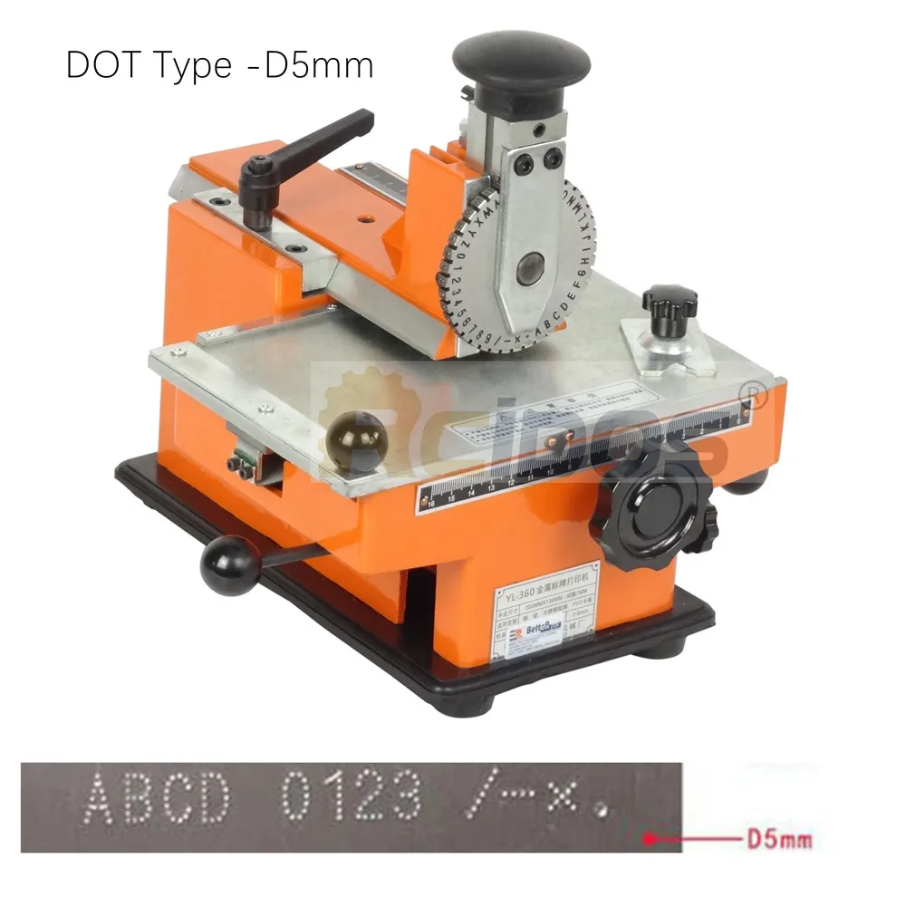 Dot Type-D5mm YL-360 полуавтоматическая ручная точечная маркировочная машина, RCIDOS матричная маркировочная машина, оборудование параметры принтер этикеток - Цвет: Dot Type-D5mm