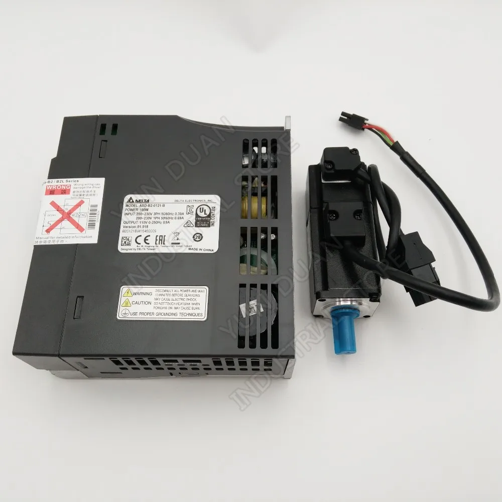 100W 0.1KW 0.32NM 3000 об/мин 40 мм ASD B2 0121 B ECMA C20401HS с тормозом Delta AC Серводвигатель для езды 3 м
