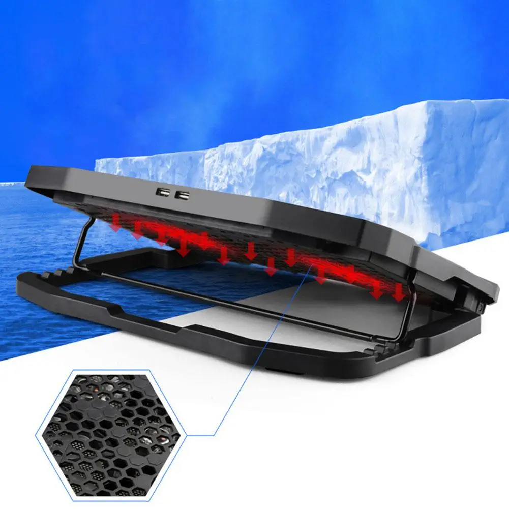 

2-USB Ports Cooling Fan Laptop Cooler Pad Notebook Stand Holder for 14/15.6inch