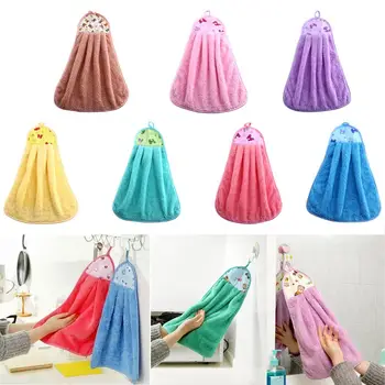 

Absorbent Soft Microfiber Hanging Kitchen Bathroom Hand Face Towel 7Color