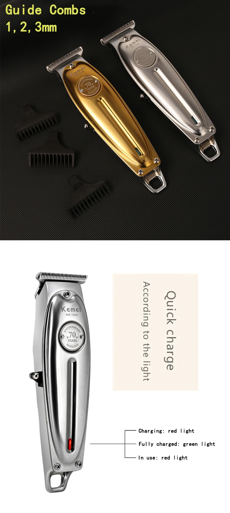 Kemei Professional Hair Clipper All Metal Men Electric Cordless Hair Trimmer 0mm Baldheaded T Blade Finish Haircut Machine 1949 Kemei Professional Hair Clipper All Metal Men Electric Cordless Hair Trimmer 0mm Baldheaded T Blade Finish Haircut Machine 1949