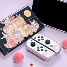 

pawdiary switch case Switch OLED case transparent case strawberry toast box & rabbits dockable free shipping