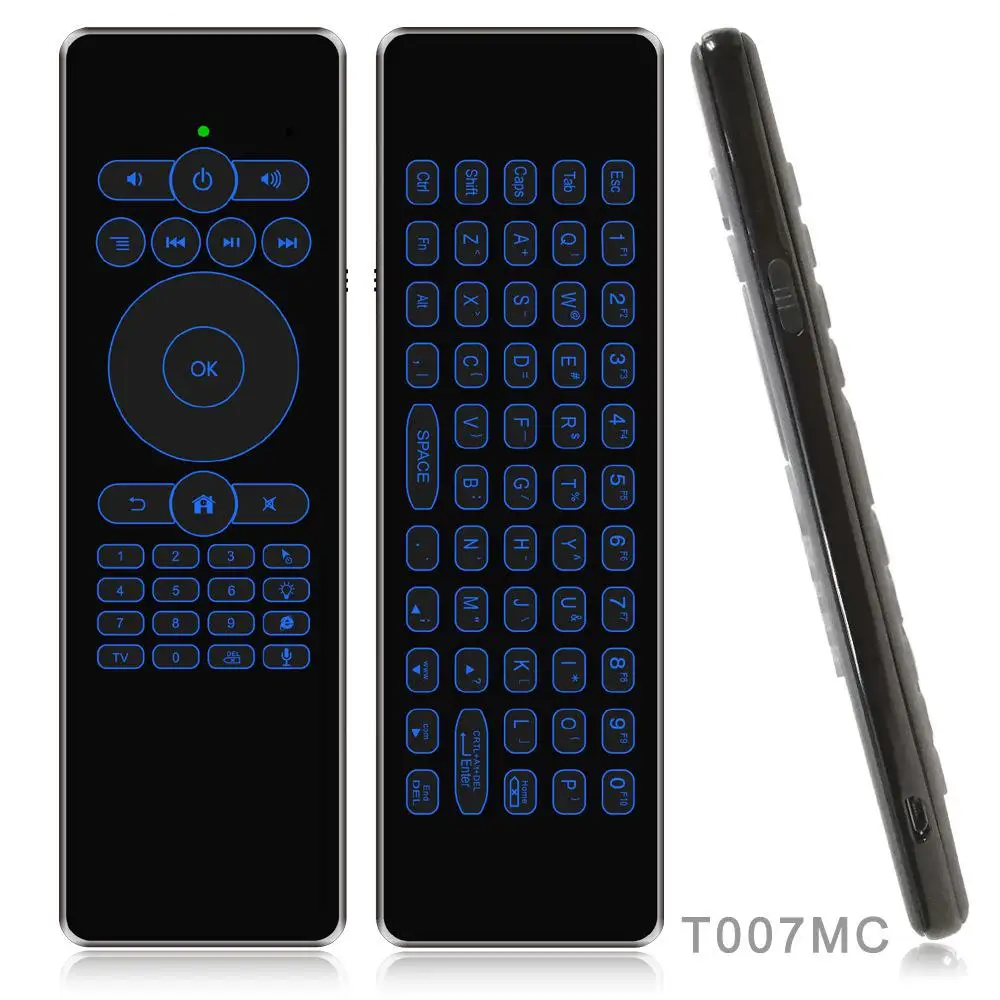 T007 2,4G Беспроводная воздушная мышь тонкий интеллектуальный гироскоп Голосовое управление зондирование Универсальная клавиатура Пульт дистанционного управления для Smart tv Deasktop