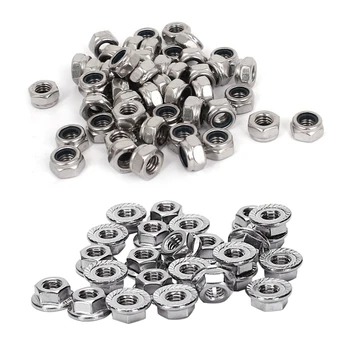 

Hot 75 Pcs M6 X 1Mm 304 Stainless Steel Hex Lock Nuts, 50 Pcs Nylock Nylon Insert Hex Lock Nuts & 25 Pcs Serrated Flange Metric