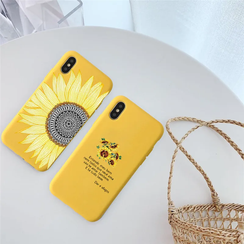 Милая летняя Маргаритка Подсолнух цветочный чехол для телефона для iPhone 11 Pro 8 7 XS MAX XR X 6 6s Plus мягкая желтая задняя крышка Fundas