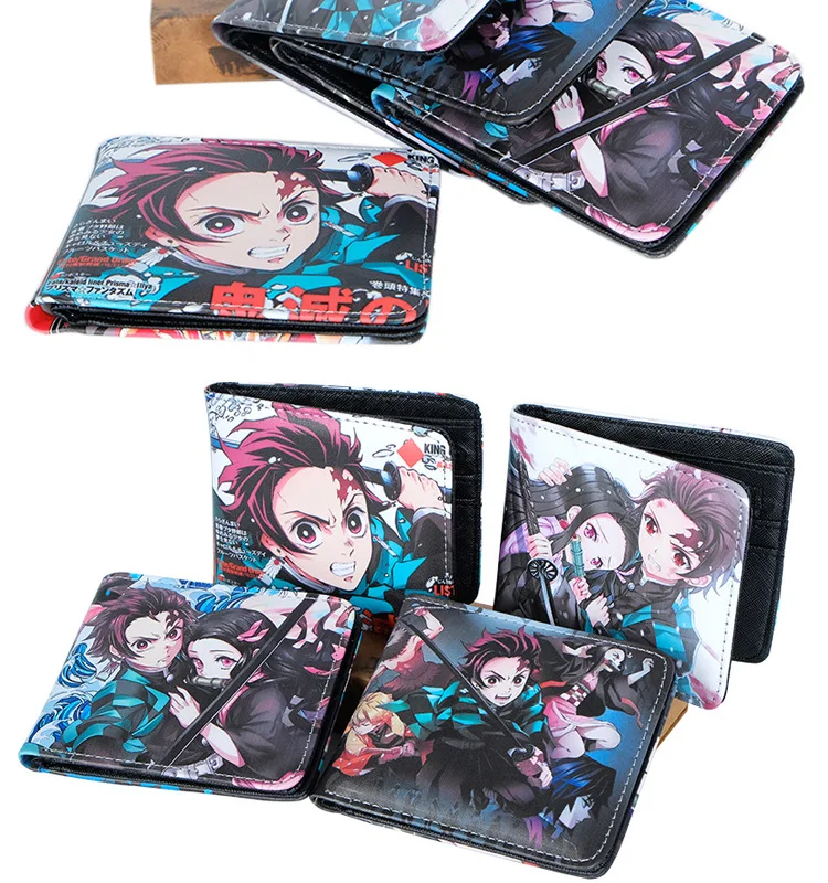 Аниме демон убийца Kimetsu No Yaiba мультфильм Tanjiro Kamado Косплей бумажник Держатели карт кошелек сумка Кошельки для монет