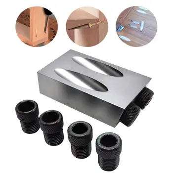 

28pcs/set 28pcs/set Woodworking Pocket Hole Jig 6/8/10mm Oblique ​Hole Locator Positioner Drilling Bits Jig Clamp Woodworking