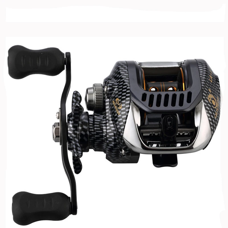 Черный PureLeisure12+ 1BB Рыболовные катушки капли воды колеса 6,3: 1 ручка baitcasing катушка магнитный тормоз колеса 11lb/145yd Рыбная линия - Цвет: Черный