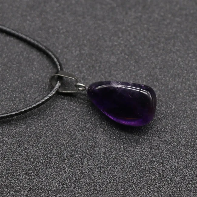 Amethyst 1 шт. Оригинальное неправильное маленькое ожерелье из натурального кварца, аметисты, цитрины, кварц, желтый кристалл, кулон, ожерелье для женщин - Окраска металла: Amethyst