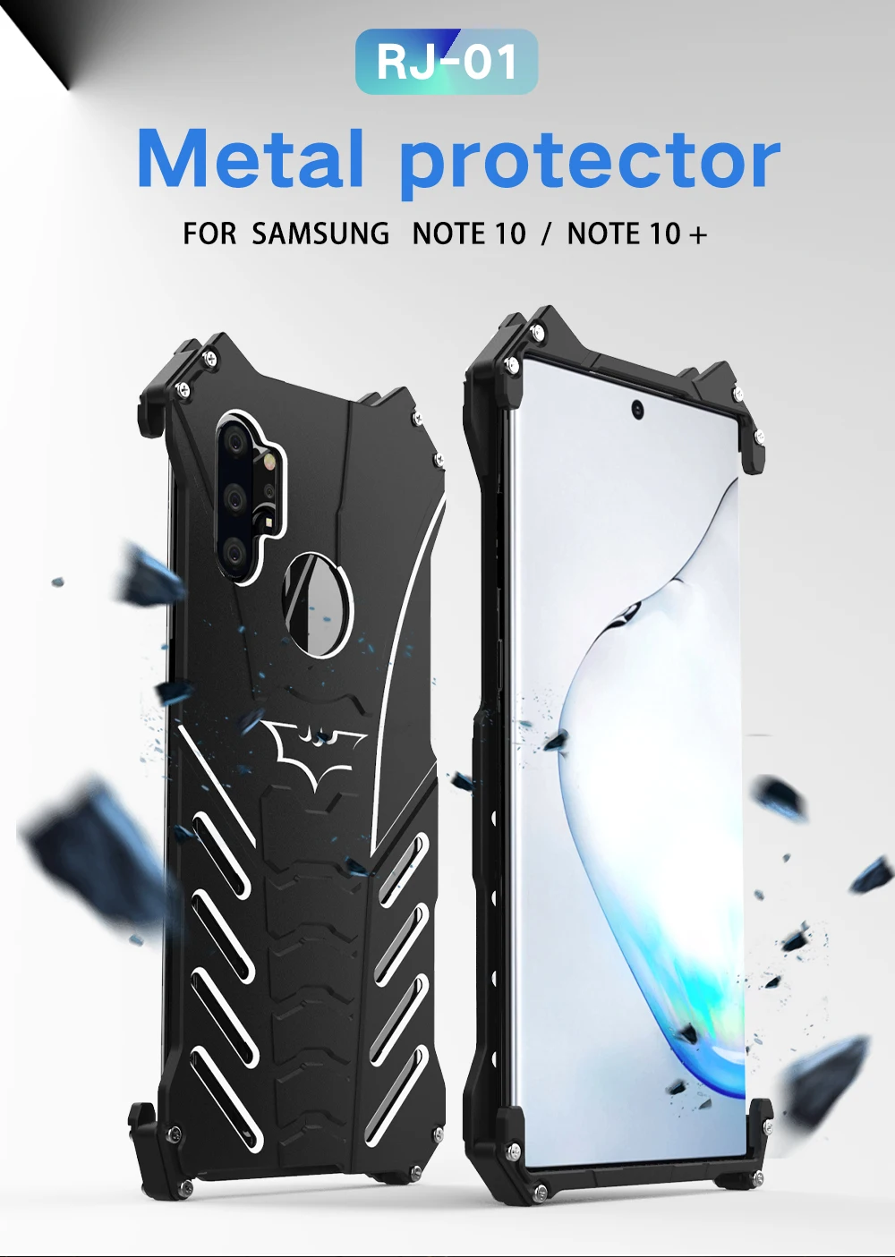 Противоударный чехол для samsung Galaxy Note 10/Note 10 Plus/Note 10 Pro, сверхмощный защитный металлический алюминиевый чехол для мобильного телефона