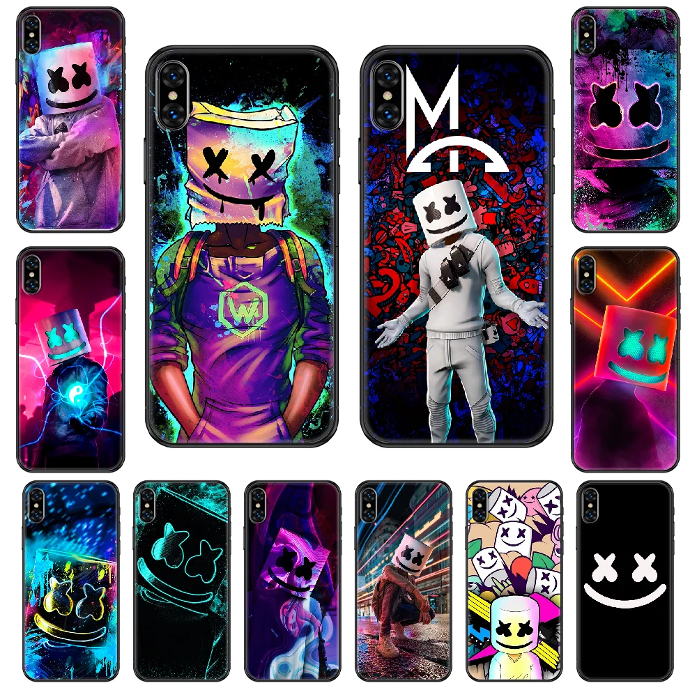 

DJ marshmello Phone case For iphone 4 4s 5 5S SE 5C 6 6S 7 8 plus X XS XR 11 PRO MAX 2020 black fashion shell art coque tpu