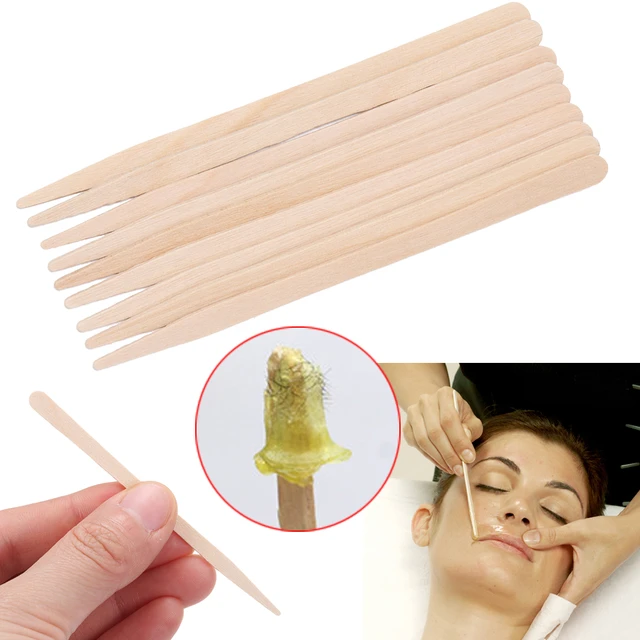 50/100PCS Wooden Body Hair Removal Sticks Wax Waxing Disposable