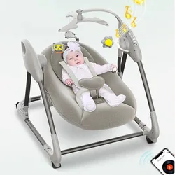 Chaise à bascule électrique multifonction pour bébé, intelligente, à Induction, commande vocale, type poussoir, avec Bluetooth 