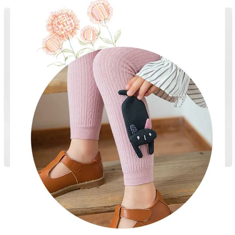 Детские однотонные теплые хлопковые колготки для маленьких девочек, колготки, штаны