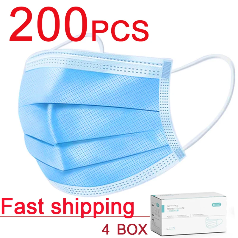 

DHL Fast Shipping Masks 3-Layer Face Mouth Mask Disposable masque Respirator Non-woven Protective Masks mascherine mascarillas