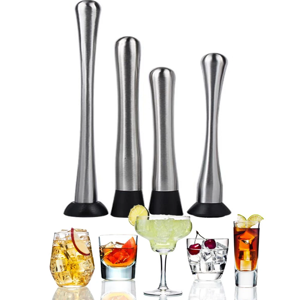 Stainless Steel Bar Cocktail MuddlerDIY Drink Fruit Ice Cocktail Barware Tools Mojito Mint, 21 cm, 23 cm, 25 30cm