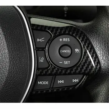 

4PCS Hatchback Carbon Fiber Interior Steering Wheel Trim For Toyota Corolla 2019-2020 High Quality ABS Car Interior Accessories