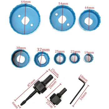 

11 Pcs High Carbon Steel Woodworking Hole Saw Drill Bit Cutter Tool Kit 19-64mm