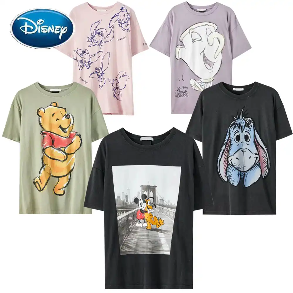 ディズニーtシャツミッキーマウスくまのプーさんバンビピーターパン妖精デイジーダックダンボ漫画印刷女性のコットンtシャツトップス Tシャツ Aliexpress