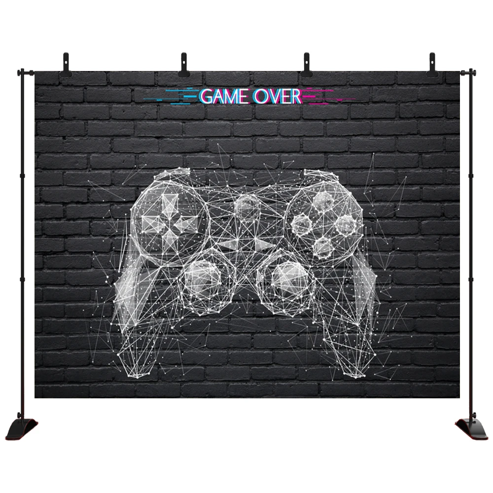 

Vintage black wall Background PhotographyLine outline handle game over Poster Party Photo Backdrop Photocall