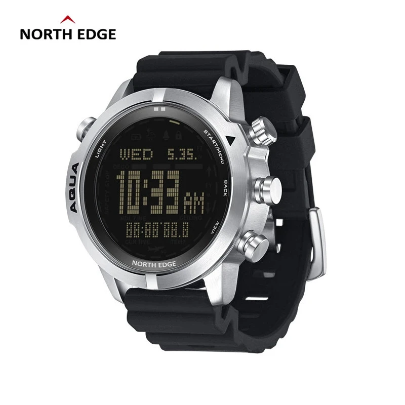 NORTH EDGE Men's Professional Diving Computer Watch Scuba Diving NDL (No Deco Time) 50M Dive Watches Altimeter Barometer Compass