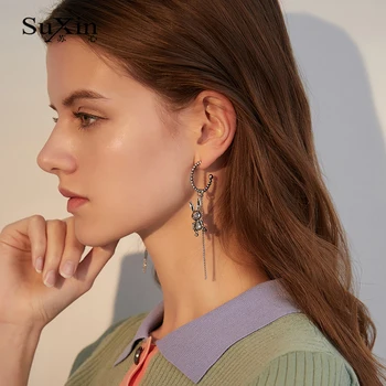 

SuXin Women Fashion Tassel Earrings For Women 2020 New Mr. Rabbit Pendant Alloy Earrings Jewelry Gift