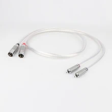 

Pair hi-end Silver Plated audio interconnect cable With carbon fiber 2RCA Male TO XLR Female Plug Audio Cable HIFI